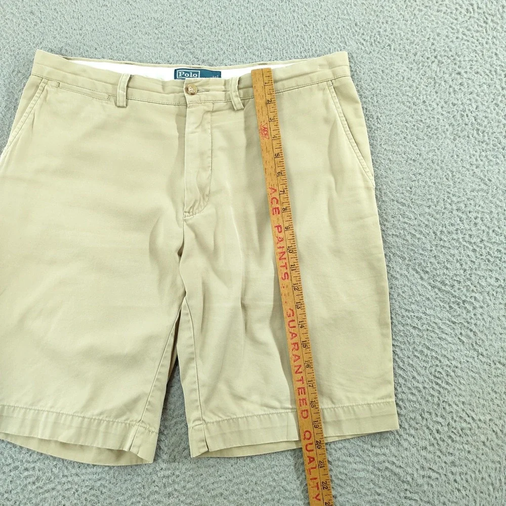 Polo Ralph Lauren Shorts Mens 34 Beige 9 Inch Classic Chino Cotton Casual